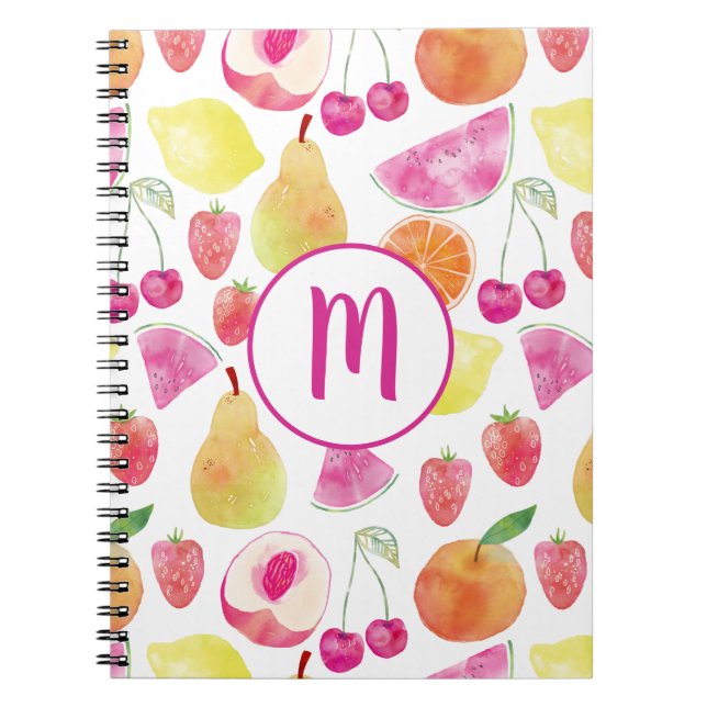 Carnet Monogramme Watecolore Fruit (Devant)