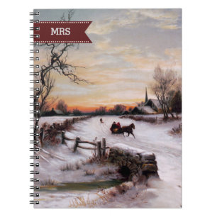 Carnet Monogrammes personnalisés Art de Noël Cadeau de No