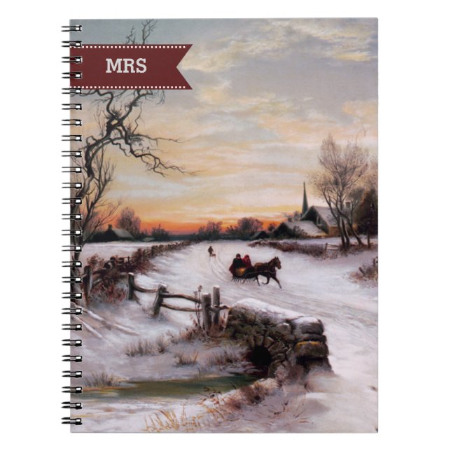 Carnet Monogrammes personnalisés Art de Noël Cadeau de No (Devant)