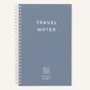 Carnet Monographie bleu foncé moderne