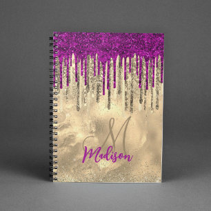 Carnet Monographie de gouttes d'or et de rose chaud