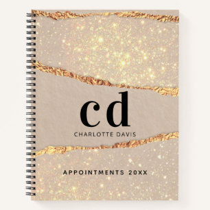 Carnet Monographie en marbre doré beige