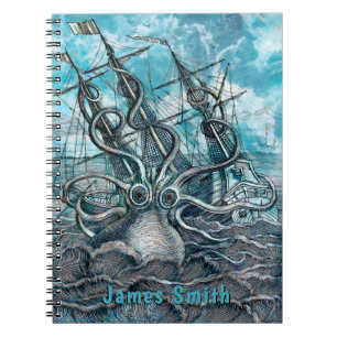 Carnet Monographie géante de la mer bleue de la pieuvre
