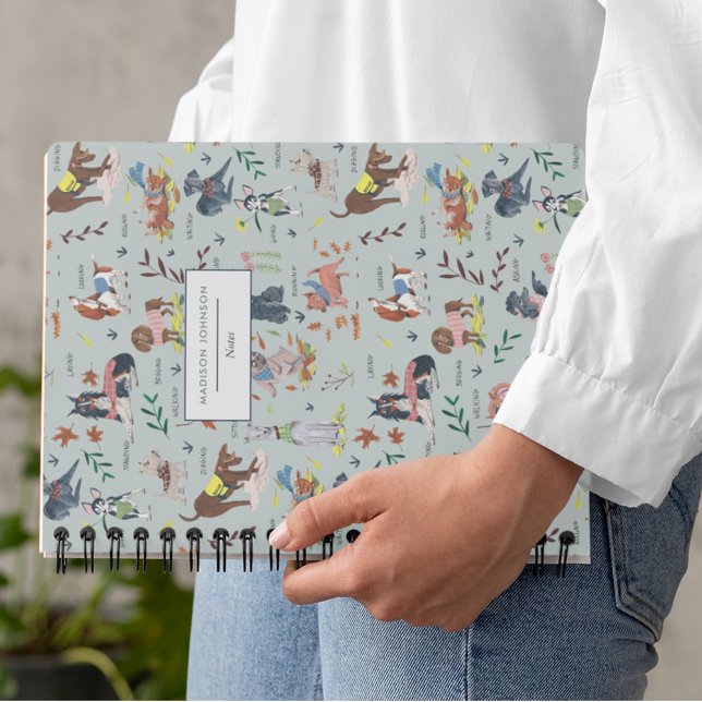 Carnet Monographie motif pour chiens mignons (Cute dogs pattern monogram notebook)