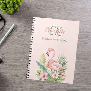 Carnet Monographie tropicale flamingo rose