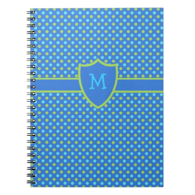 Carnet monographique personnalisé : Pois bleus (Devant)