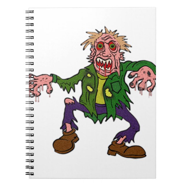 Carnet Monster vert Zombie Halloween (Devant)