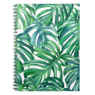 Carnet Monstera Feuilles : Aquarelle Motif Jungle.