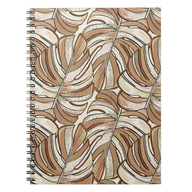 Carnet Monstère graphique Feuilles Conception tropicale (Devant)