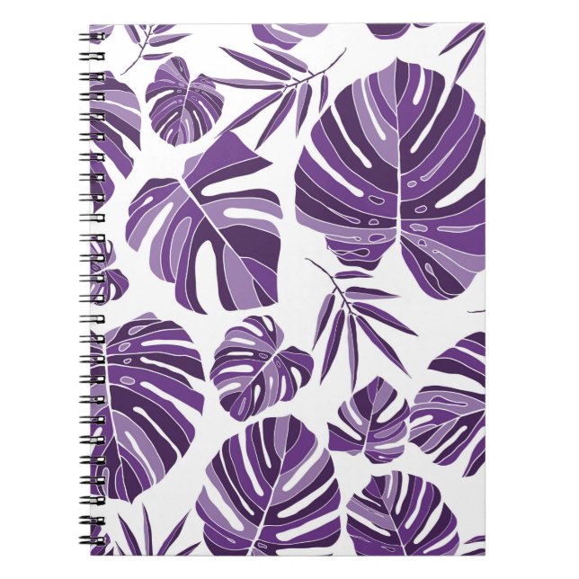 Carnet Monstère violet tropicale feuilles sans couture mo (Devant)