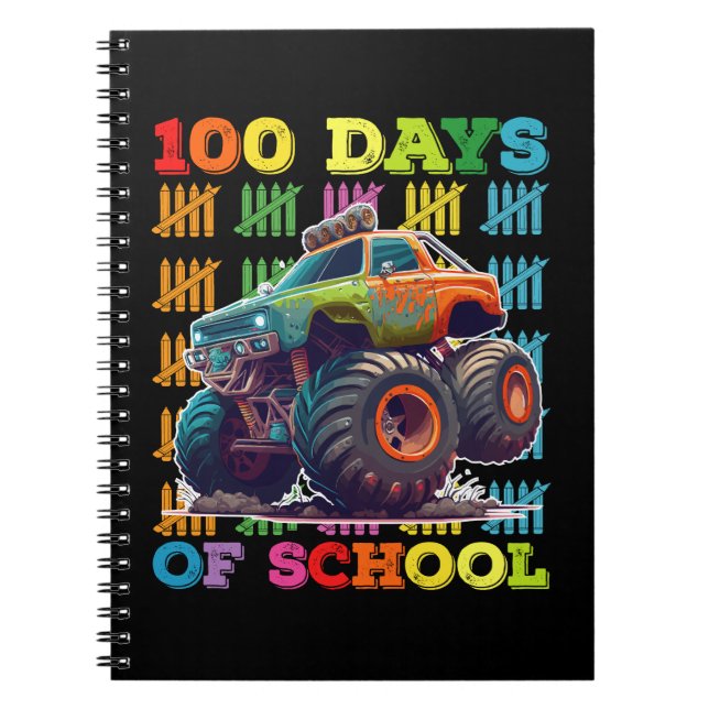 Carnet Monstre de camion de 100 jours d'école enseignant  (Devant)