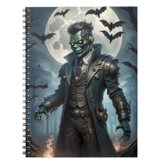 Carnet Monstre de Frankenstein Steampunk Halloween (Devant)