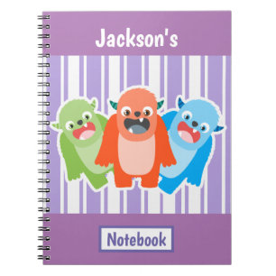Carnet Monstres colorés amusants Enfants personnalisés