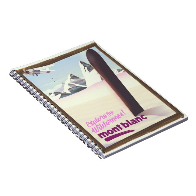 Carnet mont blanc poster de voyage de snowboard. (Côté Droit)