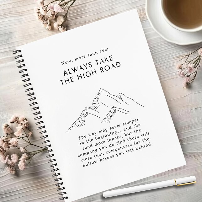 Carnet Montagnes Abstraites toujours prendre la haute rou (Abstract Mountains Bold Typography Always Take the High Road Motivational Notebook)