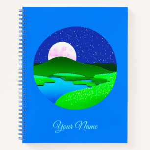 Carnet Montée de la Pleine lune sur les collines vertes
