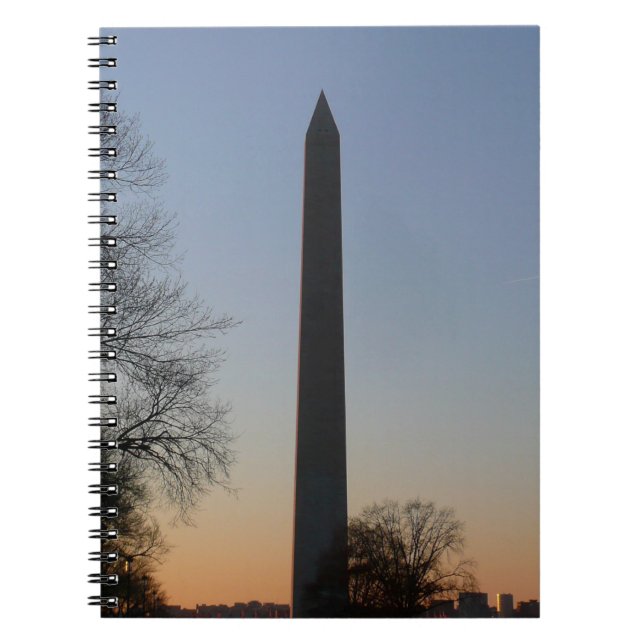 Carnet Monument Washington au coucher du soleil à DC (Devant)