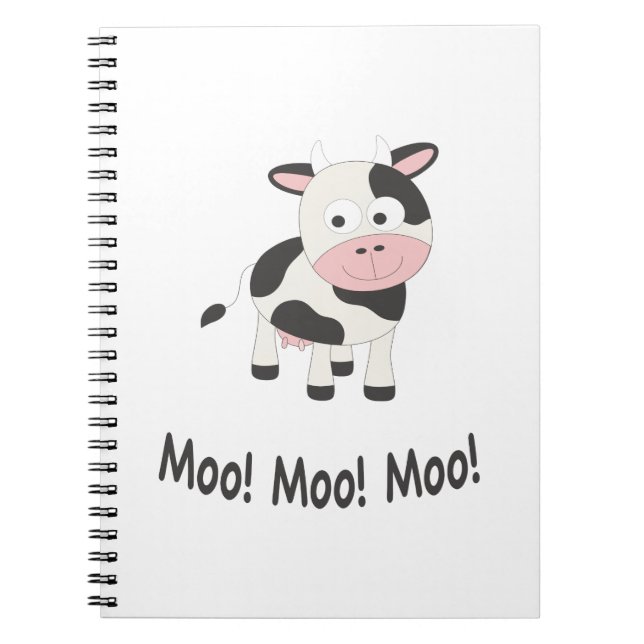 Carnet Moo Moo Moo Cute Cartoon Cow (Devant)