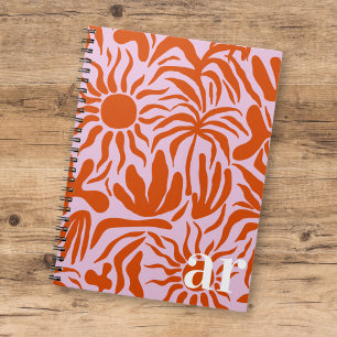 Carnet Mood Boho Tropical Rose + Orange Motif Monogramme
