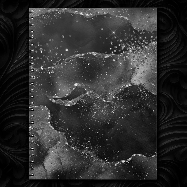 Carnet Moody Agate | Onyx Black Silver Vampy Goth Parties (Créateur téléchargé)