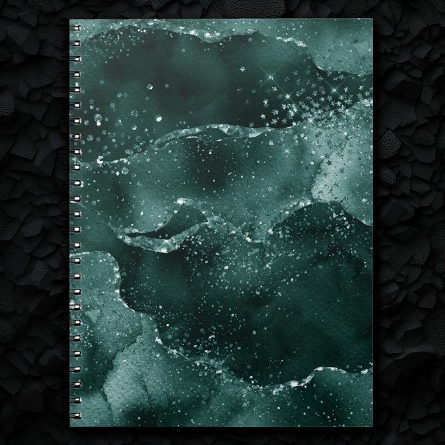 Carnet Moody Agate | Turquoise Vert Malachite Riche Joyau (Créateur téléchargé)