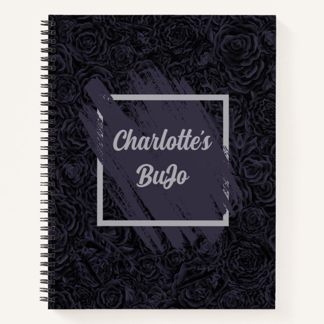 Carnet Moody Deep Navy Blue Floral Patal (Devant)