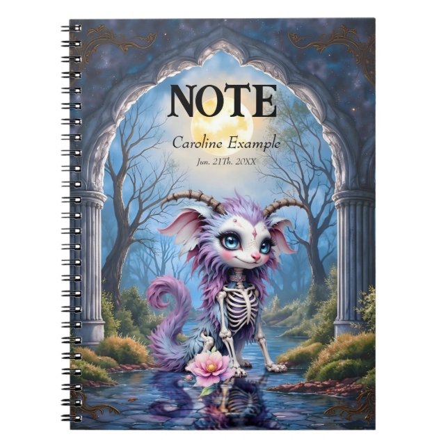 Carnet Moonlit Bones – Gardien des Rêves Oubliés.  (Devant)