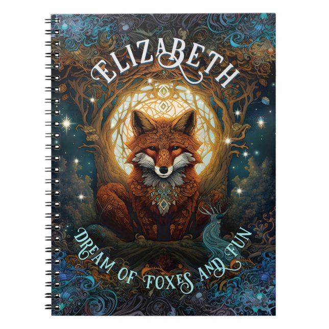 Carnet Moonlit Fox Personnalisé - Storybook Theme Fox (Devant)