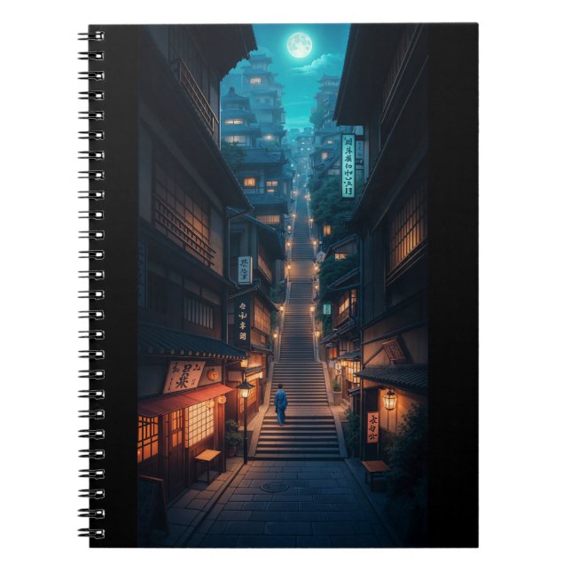 Carnet Moonlit Japanese Street (Devant)