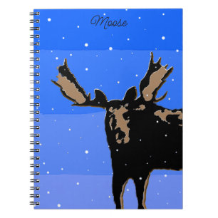 Carnet Moose en hiver - Art original de la faune