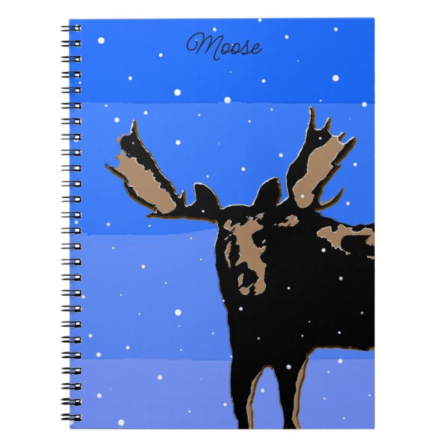 Carnet Moose en hiver - Art original de la faune (Devant)