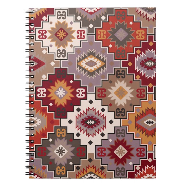 Carnet Moquette persane design original, texture tribale. (Devant)