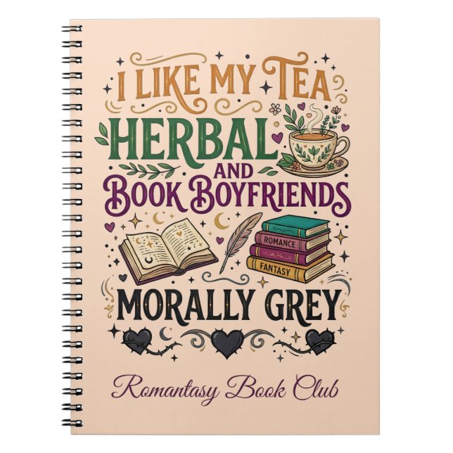 Carnet Morally Grey Book Boyfriend Herbal Tea Book Club (Devant)