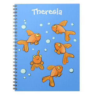 Carnet Morceau de poisson rouge orange mignon sur dessin 