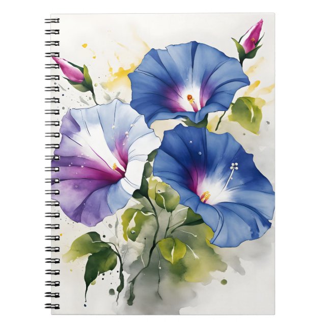 Carnet Morning Glory - Watercolor flowers (Devant)