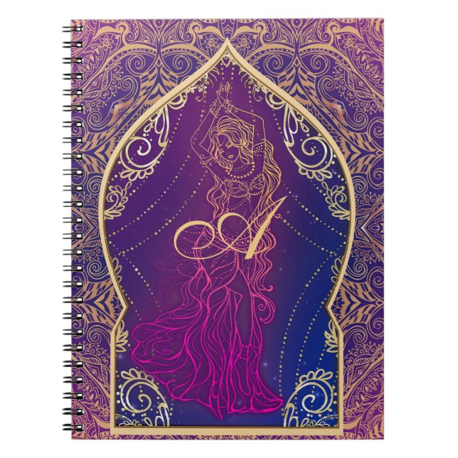 Carnet Moroccan Arabian de danse du ventre glamour violet (Devant)