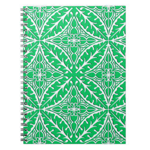 Carnet Moroccan tiles - jade green and white