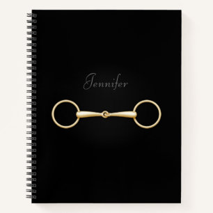 Carnet Mors Snaffle Or Élégant Personnalisé Équestre