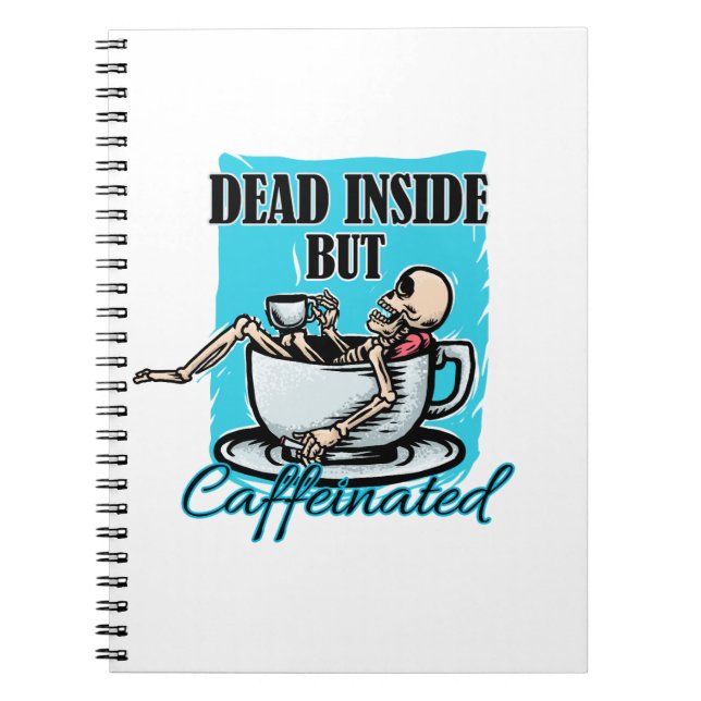 Carnet Mort À L'Intérieur Mais Café Aimant Squelette Aima (Devant)