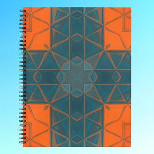 Carnet Mosaic Kaleidoscope Carré orange et bleu