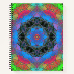 Carnet Mosaic Kaleidoscope Fleur arc en ciel