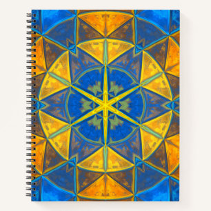 Carnet Mosaic Kaleidoscope Fleur Bleu et Jaune