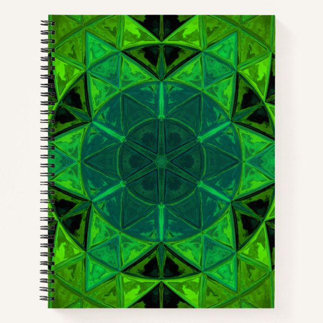 Carnet Mosaic Kaleidoscope Vert Fleur (Devant)