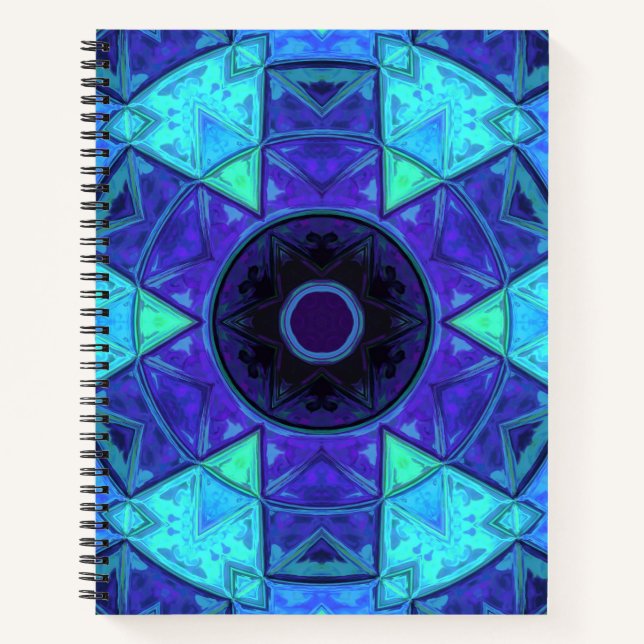Carnet Mosaic Mandala bleu et violet (Devant)