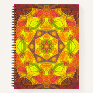 Carnet Mosaic Mandala Fleur Jaune Orange et Violet