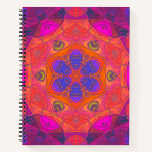 Carnet Mosaic Mandala Fleur orange violet et rose