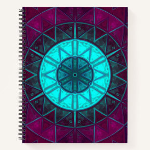 Carnet Mosaic Mandala Flower bleu et violet