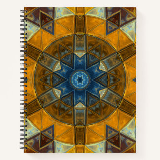 Carnet Mosaic Mandala Flower Jaune et Bleu