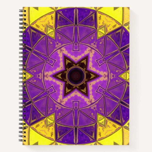 Carnet Mosaic Mandala violet et jaune (Devant)