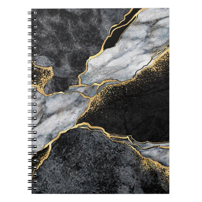 Carnet mosaïque abstraite arrière - plan, marbre noir et  (Devant)